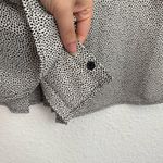 Dana Buchman  black white dotted print short sleeve button down blouse pleated M Photo 5