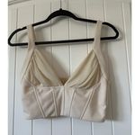 Windsor Cream Corset-Inspired Pleated Bust Crop Top Small Photo 0