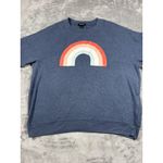 Wildfox Sweatshirt Womens Small Blue Rainbow Crewneck Pullover Graphic Soft New Photo 4
