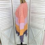 Wishlist Distressed Colorblock Grunge Pullover Sweater Medium Large Purple Multi Photo 1