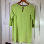 Clara Sun Woo Lime Green Tunic Small Made USA Stretch Asymmetric Hem Chartreuse Yellow Photo 1
