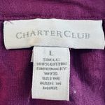 Charter Club  Embroidered Boho Peasant Top Magenta Cotton 3/4 Sleeve V-Neck Large Photo 7