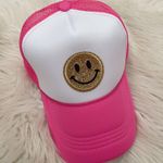 Barbie Pink Smiley Face Emoji Baseball Cap Photo 0