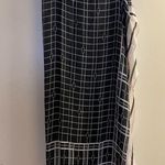 Womens 100% Silk Scarf Black White Rope Print Nautical 72” L X 36” W 72x36 NWT Photo 0