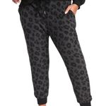 Old Navy Vintage Sherpa Black Leopard Joggers Photo 0
