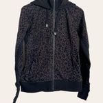 Athleta Brown & Black Triumph Leopard Animal Printed Zip Up Hoodie Size Small Photo 2