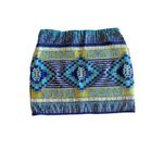 Fate Blue Geometric Sequin Mini Skirt Lined Aztec Beaded Bodycon Party Small Blue Photo 3