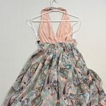 The Clothing Company  High Low Dress - Peach and Gray Paisley Photo 2