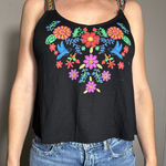 Wet Seal Vintage y2k  Bohemian Rainbow Black Crop Tank Size Medium Photo 0