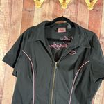 Harley Davidson Black And Pink Zip Front‎ Top Size XL Photo 2
