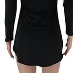 Casual Long Sleeve Hooded Mini Dress Black Size XL Photo 5
