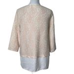 Chico's Mix Media Blouse Women Size 1 Medium Floral Lace Feminine Casual Top Photo 2