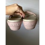 Crocs Cotton Candy Stucco Hilga Slide Womens Size 8 Pink Sandals Wedge Photo 3