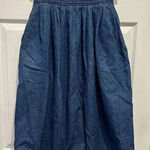 Vintage Sasson Denim Skirt‎ Women’s 26” Waist Midi Classic Blue Pockets Modest Photo 0