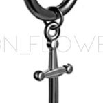 Punk Goth Dagger Sword Huggie Hoop Earring Black Photo 0
