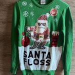 Santa Claus Sequin Sweater XL Floss Dance Swipe To Reveal NWT Christmas Red Photo 0