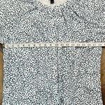 Ann Taylor  Black Blue Spotted 3/4 Sleeve Top Large Photo 4