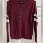 American Eagle  Long Sleeve Maroon and White Sweater - Size XS - GUC Photo 0