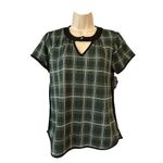 AUW Womens A.U.W Plaid Green Short Sleeve Top NWT Size Small Cute Photo 2