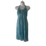 Athleta  Women's Size XS Balsa Burnout Blue Halter Outdoor Dress‎ Photo 1