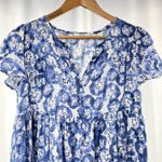 Suncoo Paris Short Sleeve Floral Mini Dress in Blue‎ White Size T1 or Small Blue Photo 1