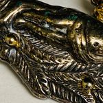 Christmas Pin Brooch Pendant BEST Wreath Sleeping Angel Cherub Baby Two Toned Gold Photo 13