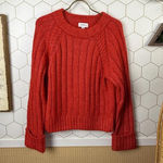 Evereve Red Relaxed Fit Cuffed Ribbed Knit Sweater - Size - XS Photo 0