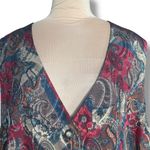 90s Plus Size Vintage 3X Jacquard Patchwork Vest Burgundy Paisley Statement Red Photo 1