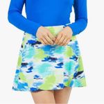 IBKUL Matilda Watercolor Golf Skirt Skort Turquoise Blue Green Size Large Photo 1