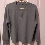 Old Navy Gray Ribbed Henley Top Photo 0