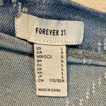 Forever 21 Zip Up Denim Mini Dress Diamond Pattern Stitched Juniors Sz Large Y2K Photo 5