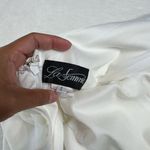 La Femme White Low V Back Jersey with Train Gown Dress 2 30458 Photo 8