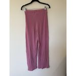 ZARA  Ribbed Knit High Waist Flare Pants Pink Stretch Size Medium Boho Bohemian Photo 2