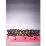 MULTI COLOR BROWN LUCITE JEWELED METAL HAIR BARRETTE‎ Photo 2