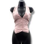 Nicholas Nia Halter Vest Top‎ Light Pink Tie Back Women’s Size 6 Cropped Button Photo 2