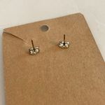 Boutique Dangly Earrings Diamond Teardrop Shape Leather Metallic Rose Gold Blue Pink Orange Flower Floral Photo 2