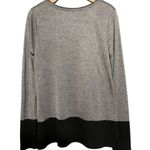 Vince  Women’s Size S Heather Gray Black Colorblock Slinky Long Sleeve Top Shirt Photo 4