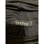 Boohoo  Women's Black Long Sleeve Mock Neck Padded Shift Mini Dress Size 18 Photo 2