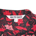 Walter Baker SIA Floral Long Sleeve Button Down Floral Red Black Blouse LARGE Photo 3