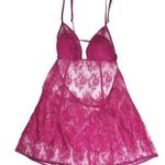 Victoria's Secret  Very Sexy Lace Teddy Slip Raspberry Pink Small Photo 0