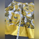 EUC George Sz: 12a Yellow Navy Blue Gray Floral Tropical Lightweight Midi Skirt. Size undefined Photo 4