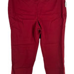 Roz & Ali  Classic Fit Pants Womens 20W Plus High Rise Ankle Red Stretch Studs Photo 0