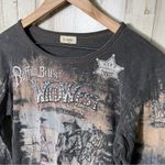Vintage 90s Buffalo Bills Wild West Faded Western‎ Cowgirl 3/4 Sleeve Womens Lg Black Photo 1