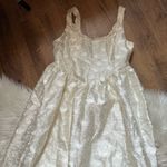 Lulus LULU’S Immaculate Elegance Cream Jacquard Lace-Up Midi Dress Photo 5
