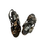 HOT IN HOLLYWOOD Multicolor Brown Kitten Heels Sandals Size 8 Photo 2