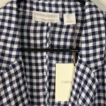 Cynthia Rowley Women’s NWT  Linen Gingham‎ Blazer Blue Checkered Size Large Photo 2