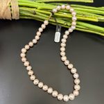 14K 585 Gold Clasp 9mm Ivory Cream Freshwater Cultured Pearl 17” Necklace 48.6g. Photo 2