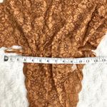 Free People NEW HAH Brown Sugar Cut to the Chase Lace V-neck Boho Bodysuit L Photo 8