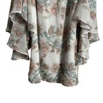 Kensie  White Floral Print Off the Shoulder Long Bell Sleeve Shift Mini Dress 6 Photo 7