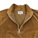 Madewell Velour Half Zip Sweatshirt Sz M Brown Loungewear Everyday Outdoor EUC Photo 6